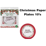 Christmas Paper Plates - 10 Piece, 23cm